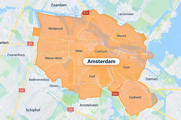 Werkgebied van Elektricien Wibaut in Amsterdam